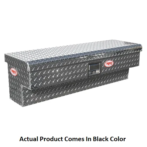 43SAB – RKI Tool Box, Side Mount Single Lid Diamond Tread Black Aluminum 44 Inch Length x 13-3/16 Inch Top/ 8 Inch Bo...